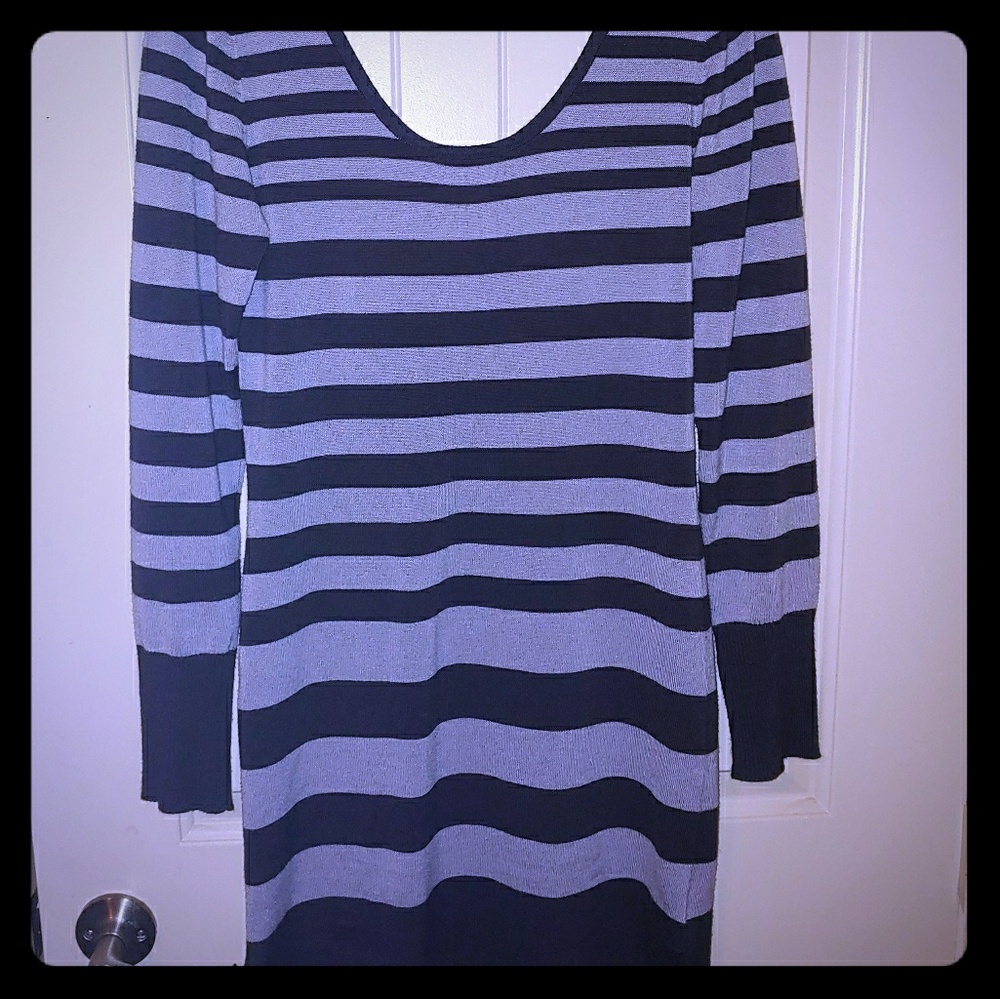 Grey Long Sleeve Sweater Dress